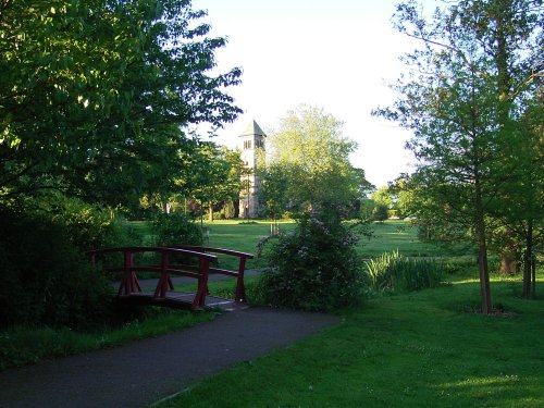 Clock Tower on Bowling Green island. Lichfield.