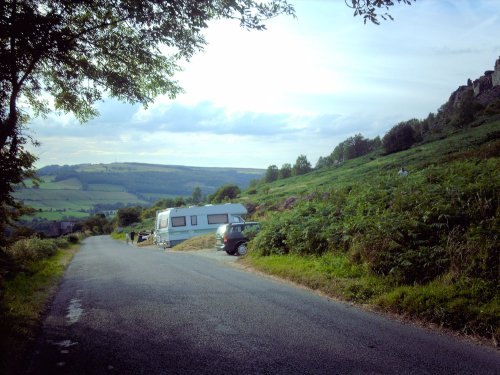 Taking to the hills at Cubar Rocks, Derbyshire