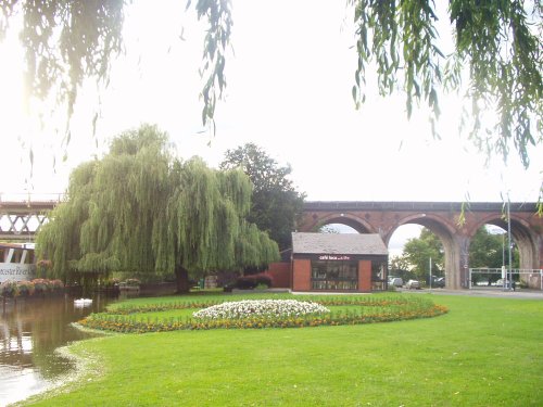 Flooded Riverside at Worcester, Worcestershire