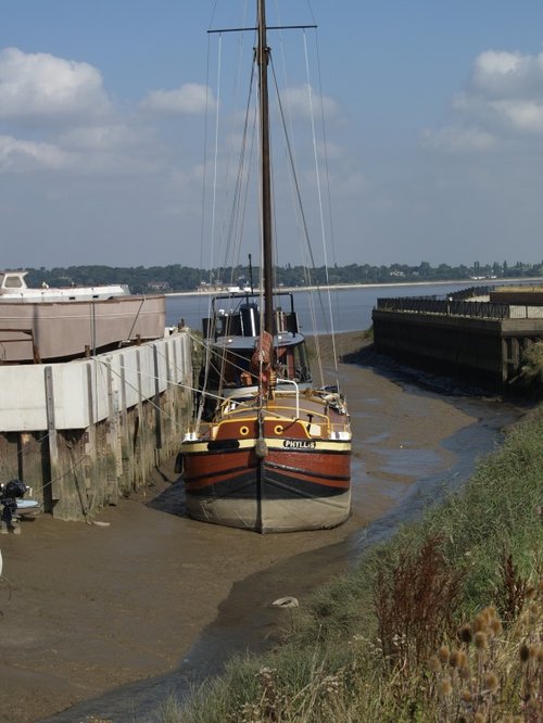 Sailing Barge viewed from Waters Edge