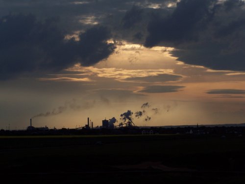 Redcar under a stormy sunset