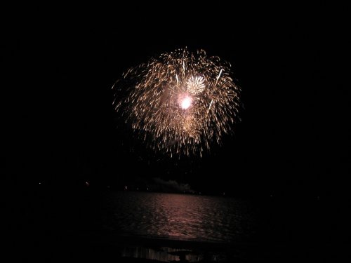 Fireworks out at Sea, Sandbanks, Poole, Dorset