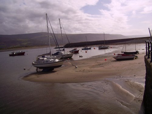 Tides out on Barmouth Bay, Gwynedd, Wales