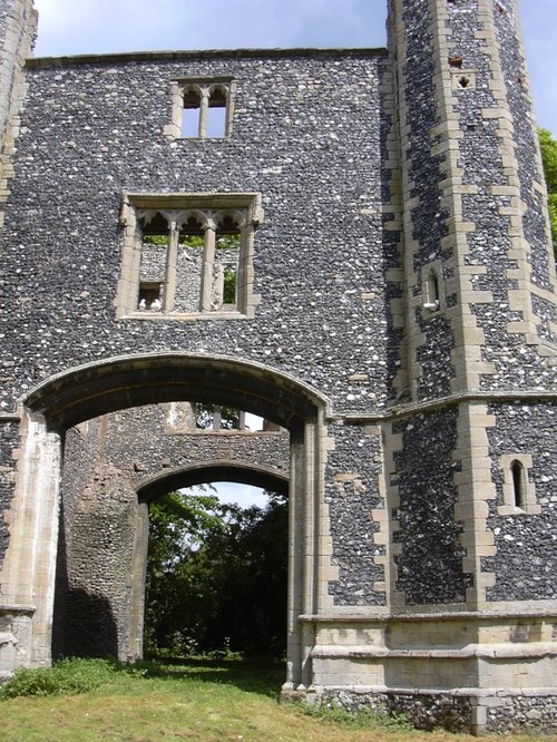 Thetford Priory gatehouse in Thetford, Norfolk