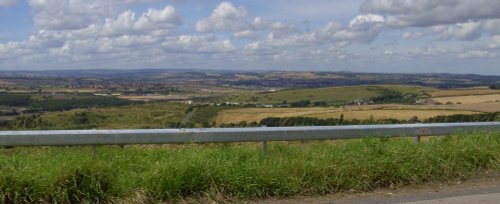 The view from the top of Bolsover looking across Derbyshire