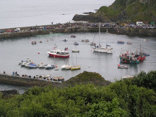 Raft race in Mevagissey harbour