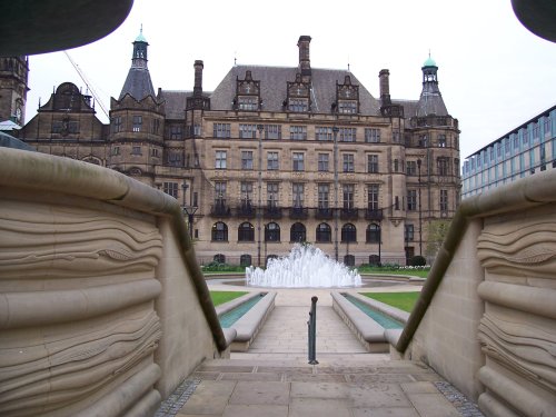 Sheffield Town Hall and Peace Garden, South Yorkshire