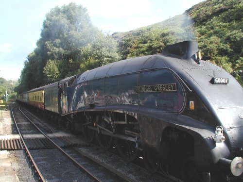 Sir Nigel Gresley approaching Goathland Station, North Yorkshire