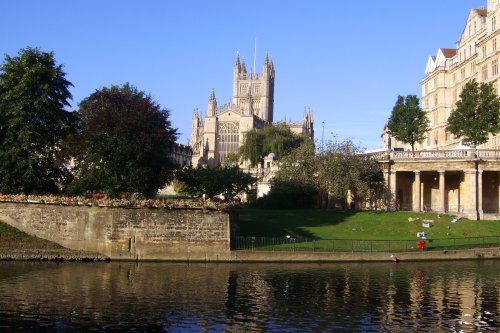 Bath Abbey and River Avon, Somerset