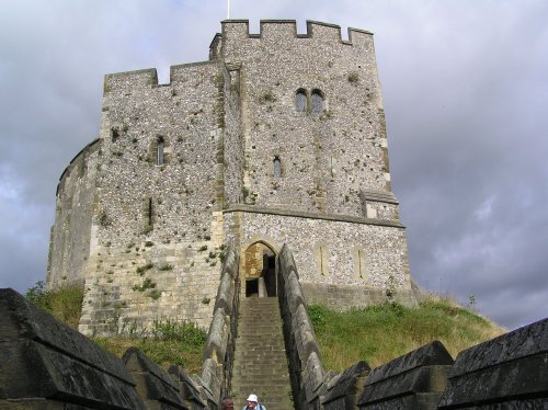 Steep steps lead up to the keep at Arundel Castle in West Sussex