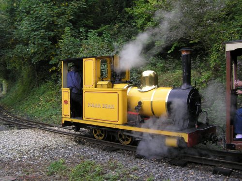 One of two trains which carry passengers around the Chalk Pits Museum at Amberley, West Sussex