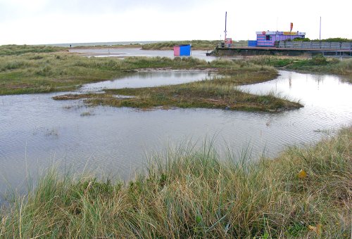 Great Yarmouth's North Beach during floods on 9th November 2007