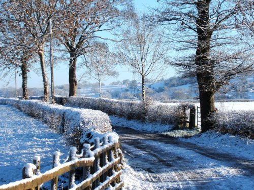 Winter scene of Ribchester in Lancashire