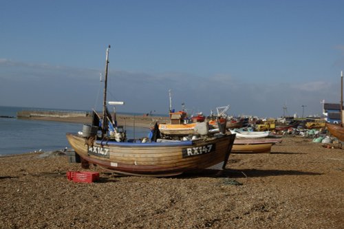 The east end of Hastings beach