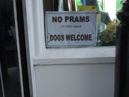 Shop sign in Haworth, West Yorkshire