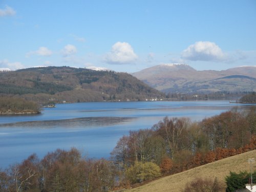 March, a view looking north over Windermere.