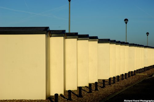 Beach Huts at sunrise, Seaford, East Sussex