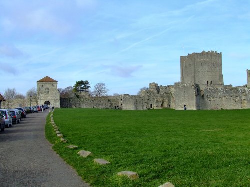 The castle grounds, Portchester Castle, Hampshire