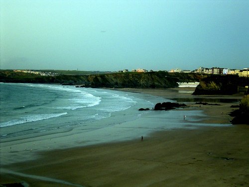 Newquay Beach at Sunset.