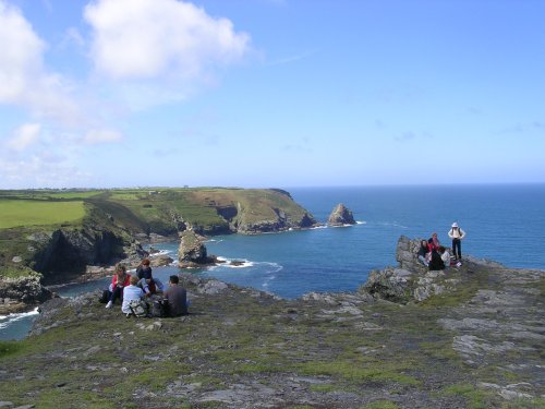 Tourists on cliff