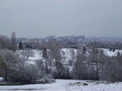 April snow, Sudbury, Greater London