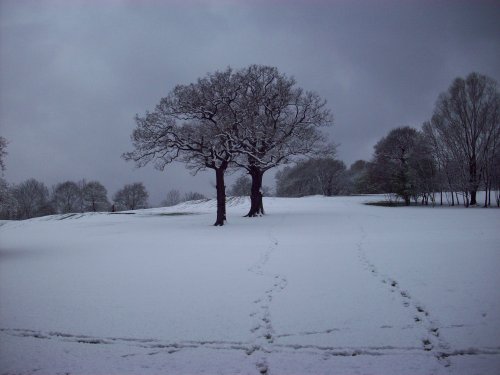 April snow, Sudbury, Greater London