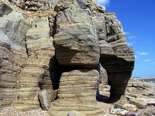 Cliff erosion below Fairlight