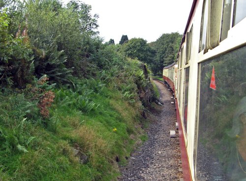 Train on the Lakeside to Haverthwaite Railway