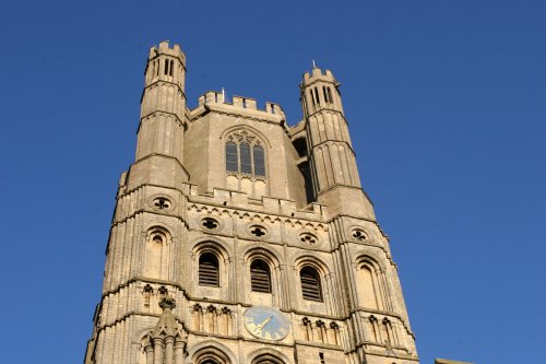 Remnants of painted stonework inside Ely Cathedral