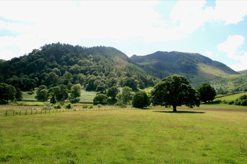 The fields and fells around Glencoyne Bay, Ullswater,