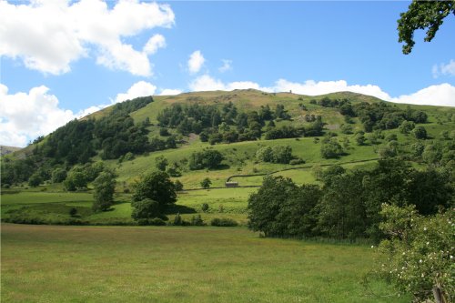 The fields and fells around Glencoyne Bay, Ullswater. English Lakes.