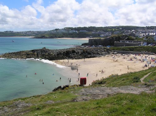 One of the beaches at St Ives - this one reserved for bathers