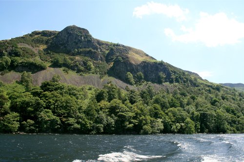 Derwentwater, a view looking  from a pleasure craft.