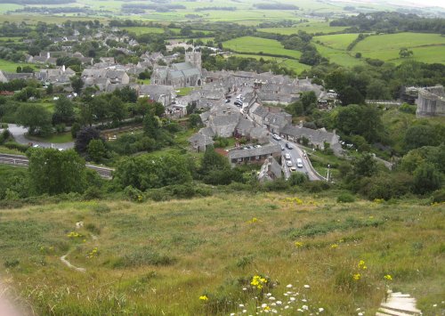 Looking down on Corfe