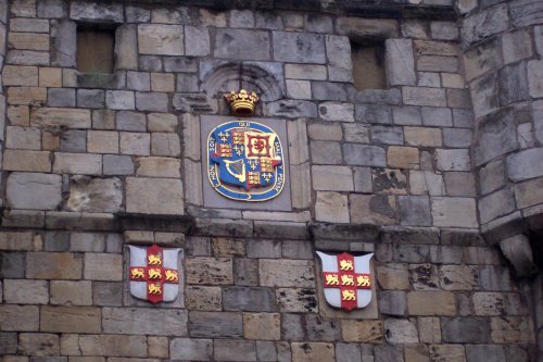 Closer shot of Bootham Bar Heraldry