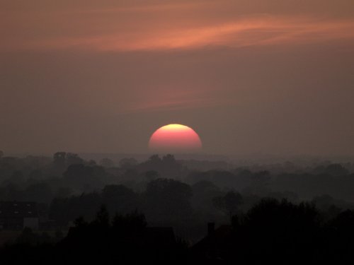 Sunset over Steeple Claydon, Bucks