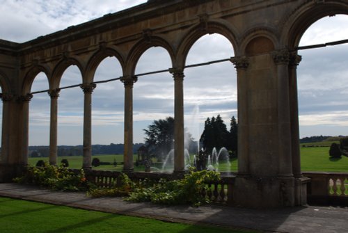 The fountain through the orangery