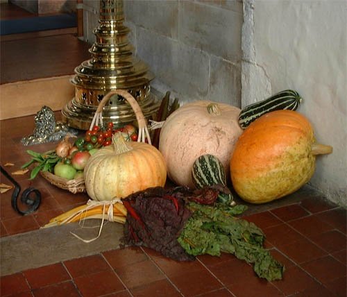 Harvest Festival display, Barham, Kent