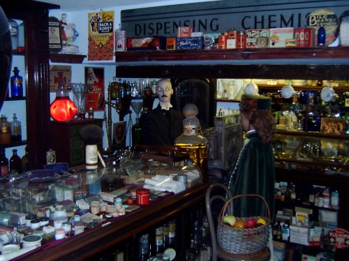 Victorian chemist at Bygones in Babbacombe.