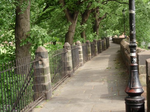 Chester City Walls to the east near Kaleyards and Abby St