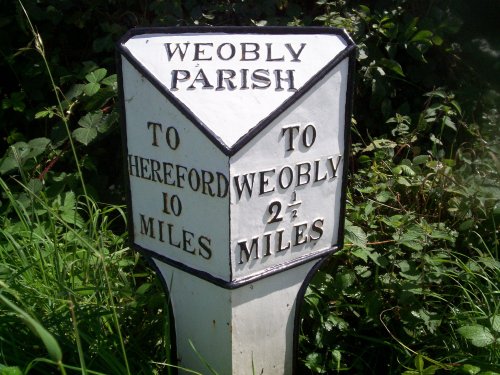Weobley milepost