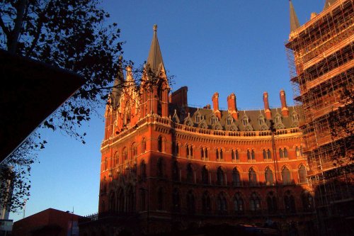 Sun Coming Up on St. Pancras Station