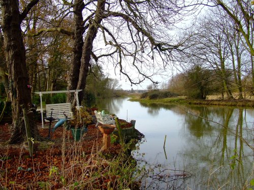 View of the Nene from the bottom of the cottage garden