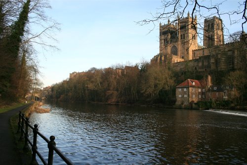 Durham Cathedral and River Wear in January.