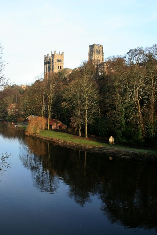 Durham Cathedral and River Wear in January.