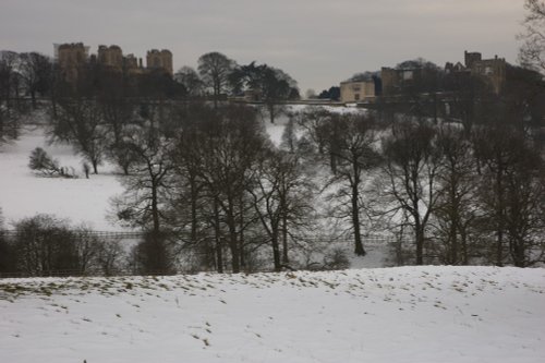 Hardwick Hall in the snow