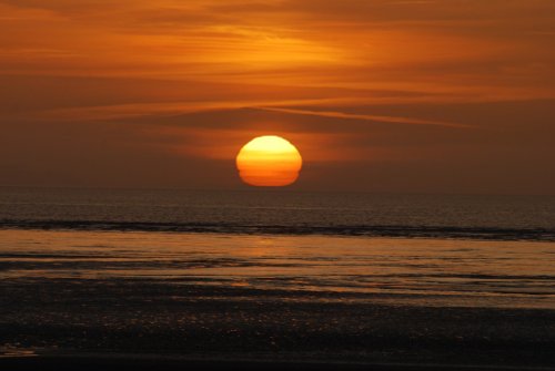 Sunset over Berrow beach