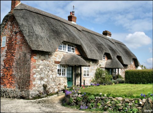 Row of Thatched cottages