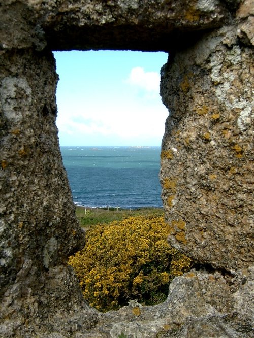 A framed sea scene