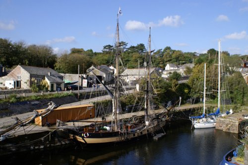 Not only sailing ships use the dock area.